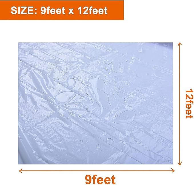 Clear Plastic Sheeting Drop Cloths for Painting, 5 Pcs 9x12ft Plastic Tarp Waterproof Dustproof Almost Tear Resistance Multi-Purpose Furniture Cover Floor Wall Protection Film - Image 7