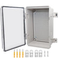 Electrical Box, Outdoor Waterproof Box IP67 Junction Box with Mounting Plate,ABS Plastic Project Box Power Cord Enclosure Clear 11" Dx7.5 Wx5.1 H by LuSumtly