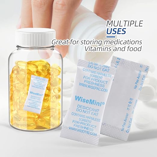 1 Gram 100 Packs Silica Gel Packets, Silica Packets, Food Grade Dessicant, Dessicant Packs, Silica Gel for Food Storage, Dehumidifiers Moisture Packets - Image 2