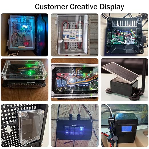 Junction Box,IP67 Waterproof ABS Black Project Box with Mounting Plate Electrical Box Enclosure for Outside Electronics 6.9 x 4.9 x 3.9inch(175x125x100mm) - Image 5