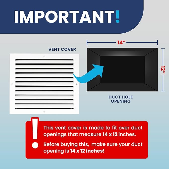 14x12 Inch (Duct Opening) Air Return Vent Cover Decorative – Premium Aluminum AC Vent Cover for Ceiling & Wall, Rustproof Grille, Ideal for Home HVAC Grille, Durable & Easy to Install by ACLAMINAIRE - Image 4