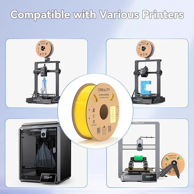 Official Creality Hyper PETG Filament 1.75mm, High Speed 600mm/s 3D Printer Filament PETG, 1kg(2.2lbs)/Spool, Dimensional Accuracy ± 0.05 mm (Yellow) - Image 7