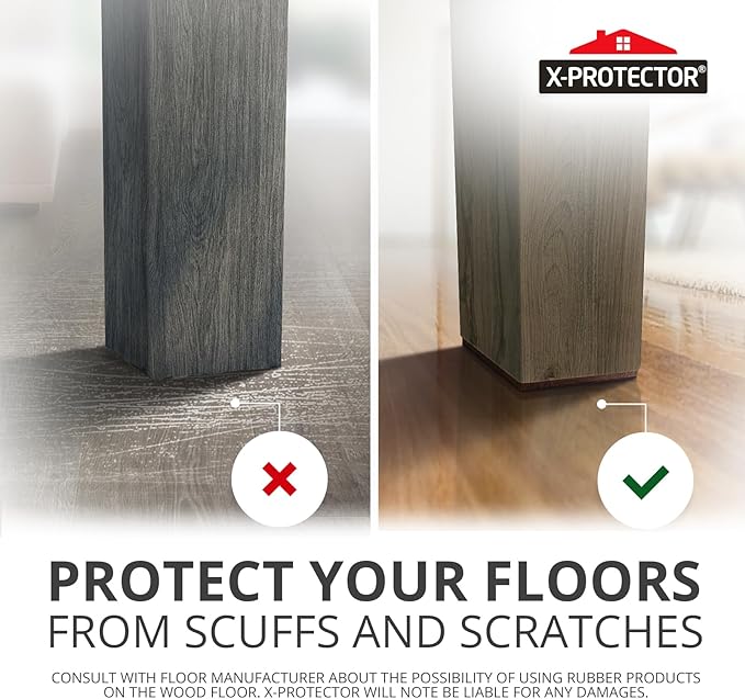 X-PROTECTOR Non Slip Furniture Pads - 8 pcs Premium Furniture Grippers 4"! Self-Adhesive Rubber Feet Furniture Feet - Ideal Non Skid Furniture Pad Floor Protectors - Keep Furniture in Place! - Image 5