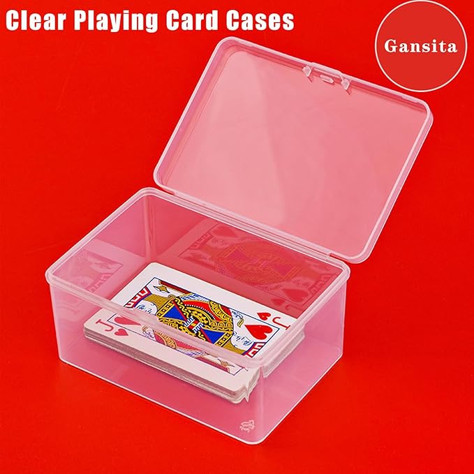 4Pcs Clear Playing Deck Card Storage Box Plastic Card Boxes Playing Card Boxs High Capacity Playing Card Case 4.3 x 2.95 x 2.17 Inch Organizer Snap Closed Trading Games Collector - Image 4