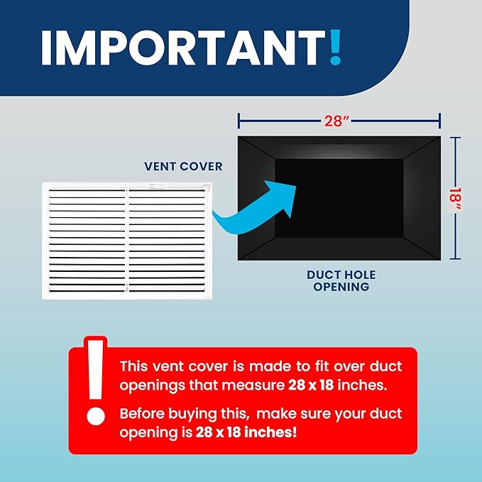 28x18 Inch (Duct Opening) Air Return Vent Cover Decorative – Premium Aluminum AC Vent Cover for Ceiling & Wall, Rustproof Grille, Ideal for Home HVAC Grille, Durable & Easy to Install by ACLAMINAIRE - Image 4