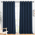 NICETOWN Blackout Curtains Panels for Living Room, 2 Panels, 66 x 92 Inch, Navy, 3 Pass Microfiber Noise Reducing Thermal Insulated Solid Ring Top Blackout Window Drapes by NICETOWN