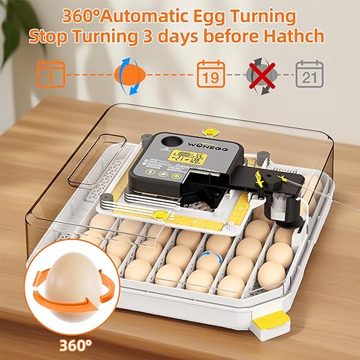 Incubators for Hatching Eggs, 48 Egg Incubator with Automatic Egg Turning and Humidity Control, Incubator for Chicken Eggs with Temperature Control, Egg Candler, External Water Bottle Refill - Image 2