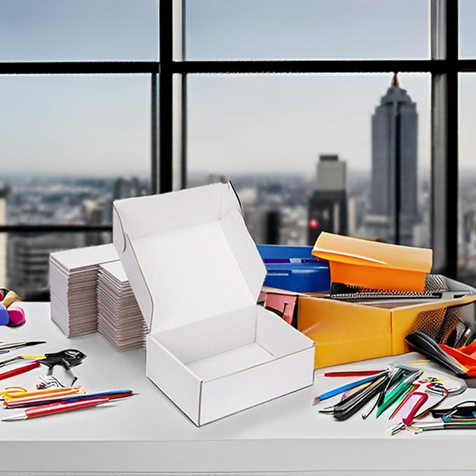 Small Shipping Boxes 8x6x3 Inch (25 Pack) - Sturdy White Corrugated Cardboard Boxes for Small Business, Ecommerce, Mailing & Packaging | Recyclable Gift & Storage Boxes - Image 3