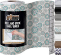 GORILLA GRIP Peel and Stick Paper, Removable Cover for Books, Shelves, Countertops, Drawers, Cabinets and Crafts, Easy Install Kitchen Decor, Shelf, Drawer, Cabinet Liners, 17.5 in x 20 FT Spiral Turq by GorillaGrip