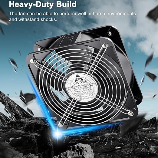 GDSTIME AXIAL Fan 20060, 110V 120V AC 200mm x 200mm x 60mm Heavy Duty Industrial Fan, for DIY Cooling Ventilation Exhaust Projects - Image 3