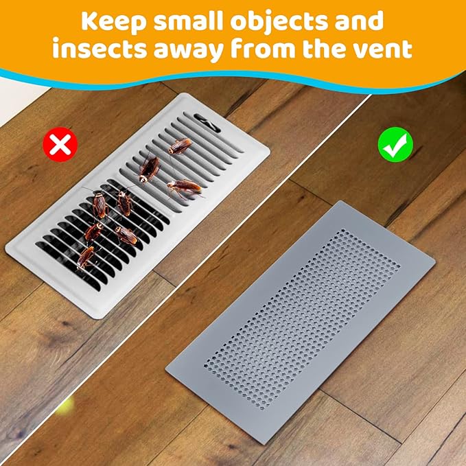 Orzbow Baby Proofing Soft Silicone Vent Cover for Home Wall/Ceiling/Floor Register,Child Proof Floor Air Vent Deflector Cover,Catches Debris Hair & Prevents Creepy Crawlies,Easy Install, Grey - Image 5