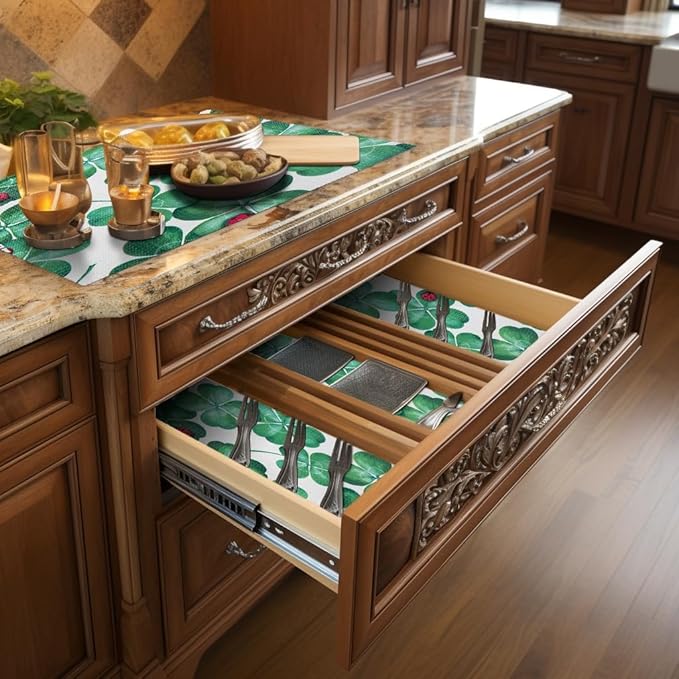 12" W x 60" L Floral Drawer and Shelf Liner for Cabinets, Non-Adhesive Strong Grip Non-Slip Flower Shelf Cabinet Kitchen Shelf Liners for Kitchen Cabinets - Image 8