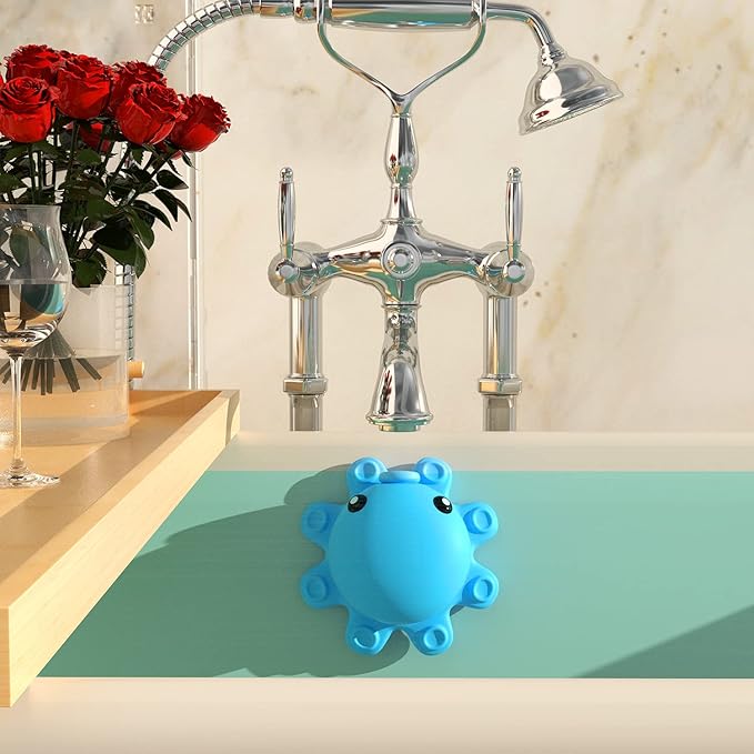 Bathtub Overflow Drain Cover Tub - Silicone Bathroom Overflow Drain Cover, Bath Tub Overflow Cover, Bathroom Spa Accessories, Adds Inches of Water for Deeper&Warmer Bath，Blue - Image 7
