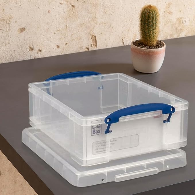 Really Useful Box 4 Pack Storage Bins, Clear Plastic Stackable Organizing Totes, 8.1 Liter - Image 6