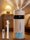 1200ml/h Humidifier for Bedroom up to 2000 sq.ft, 4.8Gal/18L Large Tank Humidifier, 40%-90% Custom Humidity & Replaceable Nozzles, Top Fill Ultrasonic Whole House Humidifiers Large Room Office Indoor by SUNGDOGIN