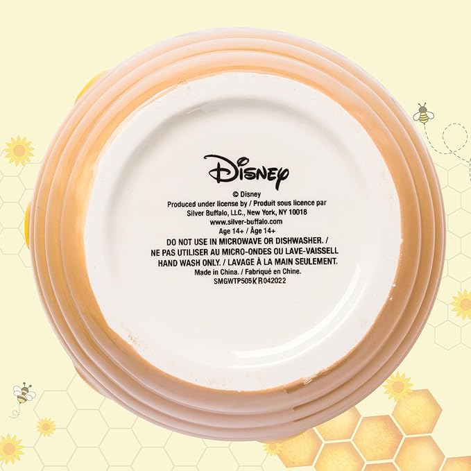 Silver Buffalo Disney Winnie the Pooh Honey "Hunny" Pot Sculpted 3D Hand Painted Ceramic Snack Cookie Jar (Small) - Image 8