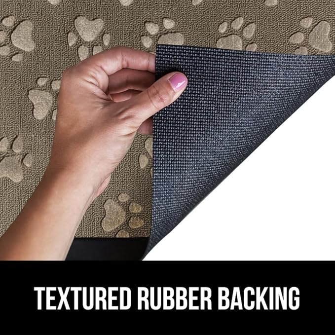 GORILLA GRIP 100% Waterproof All-Season WeatherMax Doormat US Designed Natural Rubber, Stain and Fade Resistant, Low Profile Indoor Outdoor Door Mats, Easy Clean Patio Mat, 17x29, Tan Pawprints - Image 5