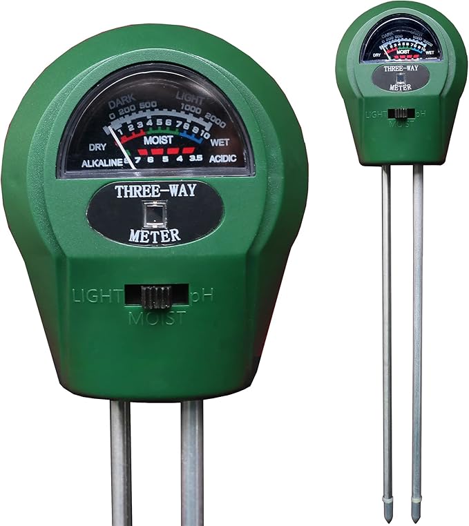 3-in-1 Soil Tester. Soil pH Meter + Moisture Meter +Light Tool for Garden Farm Lawn houseplants Indoor & Outdoor (No Battery Needed) Test Kit for Garde (3 in 1 New) by Divolightgroup