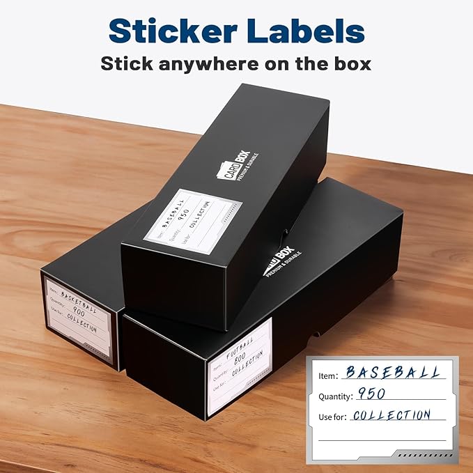 Trading Card Storage Box, 3-pack·1000 Count Card Storage Box with Dividers and Labels, Card Organizer for Collection, Trading Card Holder for Collector, Blue - Image 5