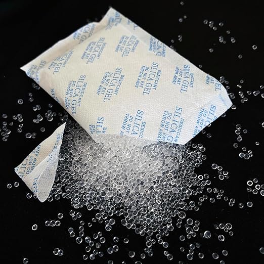 Silica Gel Packets – 50 Gram 25 Packs Desiccant Bags, Moisture Absorbers for Storage, Food Safe Desiccant Dehumidifier Packs for Seeds, 3D Filaments, Electronics, Safes, Clothes, Documents - Image 2