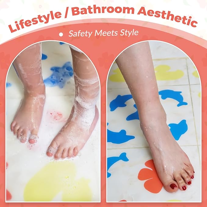 S&X Non Slip Bathtub Stickers,Pack of 12 PCS Lucky Flower Shower Floor Non Slip Stickers –Comfortable Grip On Slipper Surfaces - Image 7