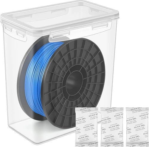 1 Pcs Filament Storage Box for 3D Printer 10 x 9 x 6 Inches Filament Storage Container Bin Dryer Box with Reusable Desiccants Total 10 Ounce by Kritkin