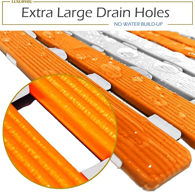 Non Slip Bathtub Mat | Double-Layered Shower Floor Mat with Suction Cups | EZ-Dry Construction | Non-Toxic, BPA, Latex, Phthalate, PVC Free (Splash) - Image 5