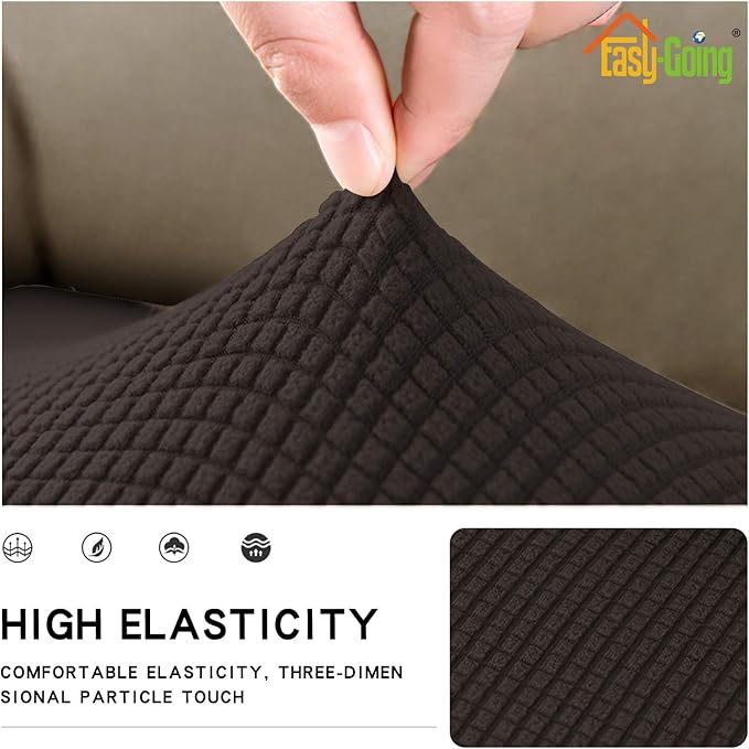 Easy-Going Stretch Cushion Cover Sofa Cushion Furniture Protector Sofa Seat Sofa slipcover Sofa Cover Soft Flexibility with Elastic Bottom(Sofa Cushion, Chocolate) - Image 4