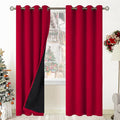 BGment Christmas 100% Blackout Curtains Thermal Insulated with Liner for Living Room Decoration - Grommet Double Layer Energy Saving Bedroom Curtain Drapes (52 x 84 Inches, Red, 2 Panels) by BGment