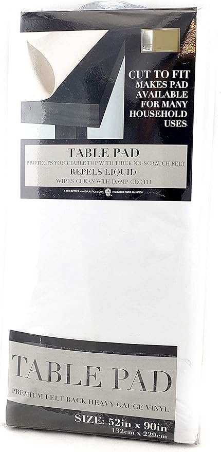 Felt Back Vinyl Table Pad 52" x 90" – Cut-to-Fit Waterproof Table Protector with Flannel Backing – Heat-Resistant Dining Pad for Daily or Under Tablecloth Use - Image 6