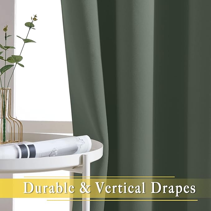 NICETOWN Blackout Curtain 63 inch Length - Grommet Sound Reducing Light Blocking Window Drapes Thermal Curtain for Bedroom/Living Room, Dark Mallard, W52 x L63, 1 Panel - Image 4