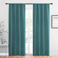 NICETOWN Blackout Curtain for Kitchen Window - Function Thermal Insulated Blackout Panels for Bedroom - 1 Pair, Sea Teal - Rod Pocket Style - 42 by 84 inches by NICETOWN