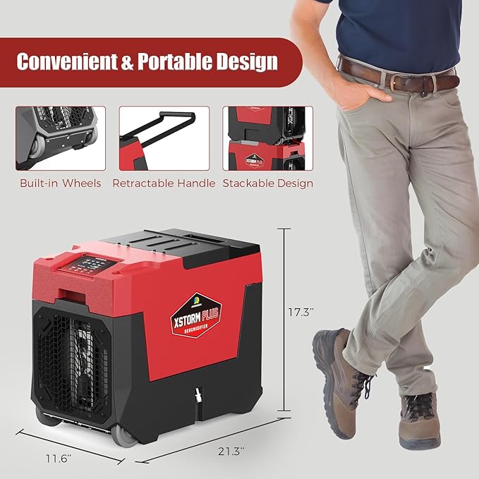 ARGENDON Commercial Dehumidifier with Pump 180PPD Dehumidifier Basement Suit for 2,300 Sq.Ft Space with Drain Hose for Crawl Spaces, Industry Use, Garage, Whole House, limited 5-Year-Warranty - Image 5