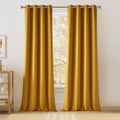 NICETOWN 100% Blackout Window Curtain Panels, Gold, 2 Pieces, 52" Wide Each Faux Silk Panel, Heat and Cold Blocking Drapes with Black Liner for Nursery, 84" Drop Thermal Insulated Draperies by NICETOWN