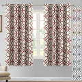 H.VERSAILTEX Blackout Curtains Printed Design 63 Inch Length 2 Panels Set Thermal Insulated Curtains for Bedroom Living Room Geometric Modern Grommet Window Drapes - Taupe and Red by HVERSAILTEX