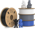 Creality Hyper PLA Filament 1.75mm, 30-600mm/s High Speed 3D Printer Filament, Dimensional Accuracy +/-0.02mm, Fit Most FDM 3D Printers, 4 Pack 1kg Spool(2.2lbs), Black & White & Grey & Blue by Creality