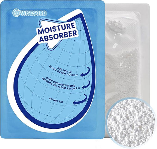100 Gram 10 Packs Moisture Absorbers, Dehumidifier Bags for Bathrooms, Basements, Rvs, Humidity Packets for Closet by Wisesorb