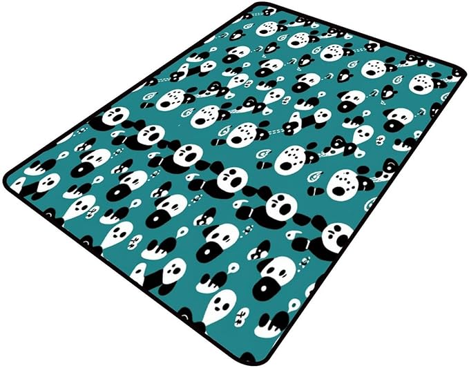 Carpet Cartoon Kawaii Panda - Pattern Printing, Foldable Area Rugs, Fade Resistant, Flame Resistant, Quick Dry, Stain Resistant, Waterproof Floor Carpet for Living Room Bedroom, 78 x 120 Inch by Snarena