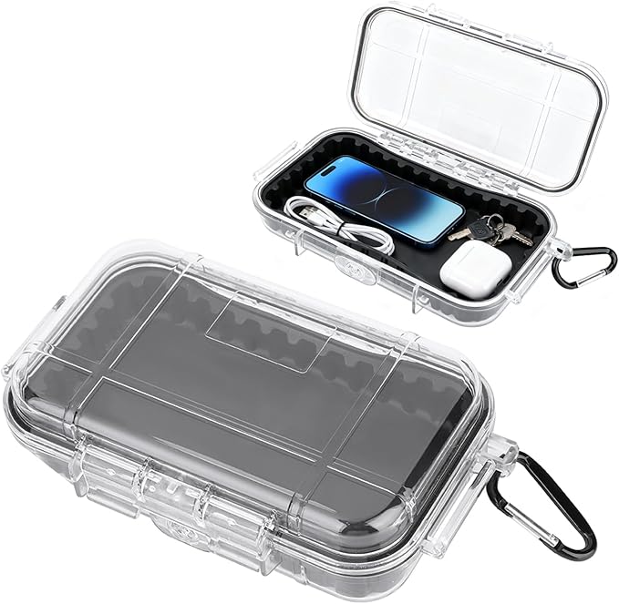 Outdoor Storage Box, Shockproof Airtight Storage Case, Outdoor Storage Box for Edc, Pressure Proof Dry Boxes with Detachable Pad for Camping for Edc Tools, Phone, Keys by Unknown