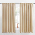 NICETOWN Room Darkening Curtains for Bedroom - Triple Weave Home Decoration Thermal Insulated Solid Drapes for Kitchen (Biscotti Beige, Set of 2 Panels, 70 x 63 Inch) by NICETOWN