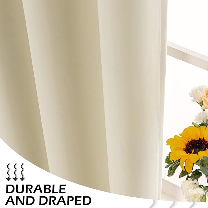 MYSKY HOME Sliding Door Curtains for Living Room, Grommet Blackout Curtain for Bedroom, Patio Thick Vertical Blinds Privacy Thermal Insulated Room Divider Curtains, 1 Panel, 100 x 95 Inch, Beige - Image 6