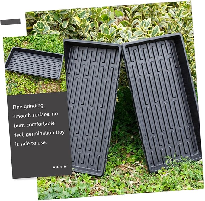 Thick Plastic Seedling Starter Tray for Greenhouse 3pcs Plant Grow Trays Drainage Holes for Vegetable Planting and Germination - Image 3