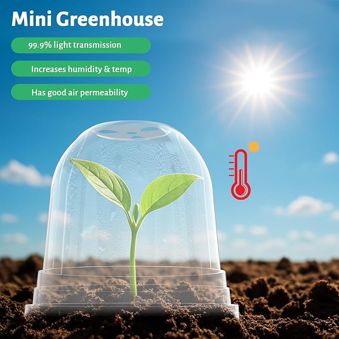 36 Packs 5/4/3.5 Inch Clear Plant Pot Humidity Domes, Transparent Seedling Domes Compatible with 5/4/3.5 Inch Reinforced Nursery Pots - Image 3