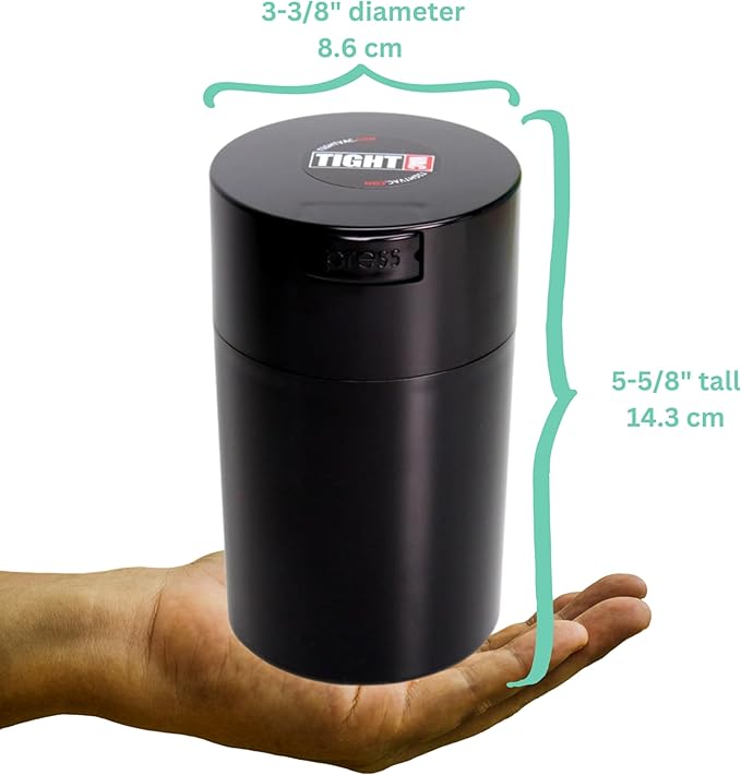Tightvac 1 oz to 6 ounce - Patented Airtight Container | Multi-use Vacuum Container Works as Smell Proof Containers for Herbs and Dry Goods. Black - Image 3
