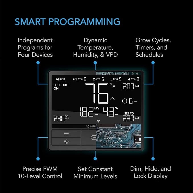 AC Infinity Controller 69 PRO, Smart Environmental Controller with Temperature, Humidity, VPD, Timer, Cycle, Schedule Controls, for Grow Tent Cooling Ventilation Lighting - Image 3
