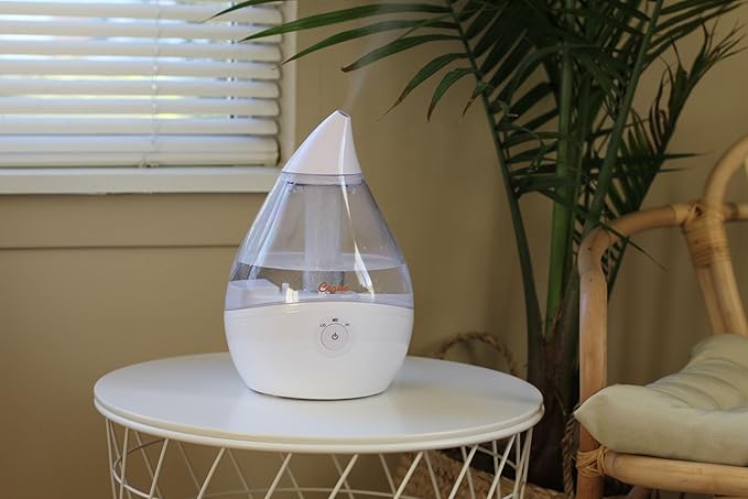 Crane Ultrasonic Teardrop Humidifier for Baby, Cool Mist, Auto Shut off, Adjustable Humidity, for Nursery, Bedroom, Clear and White, 0.5 Gallon - Image 8