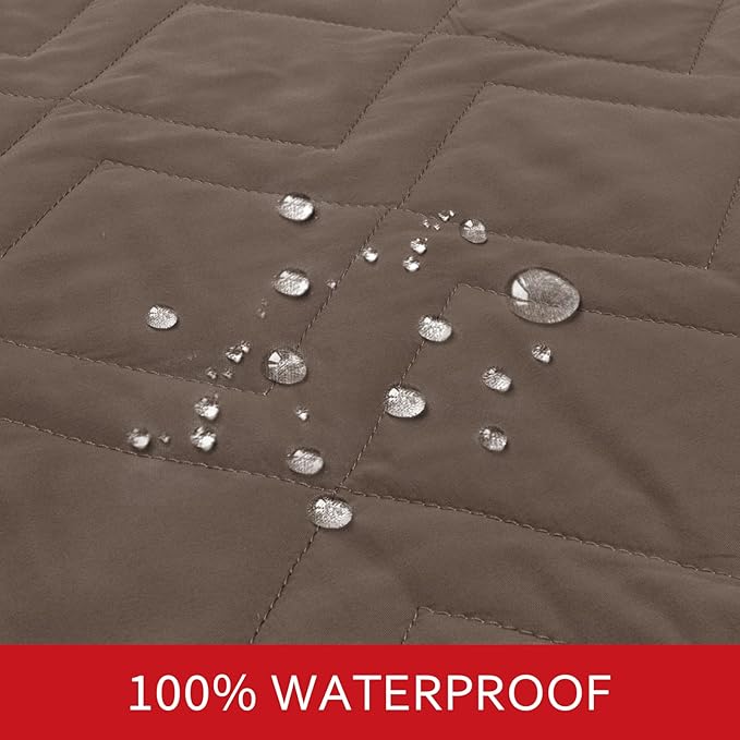 Moonsea Waterproof Blanket Dog Bed Cover with Non-Skid Bottom, Couch Cover for Dogs, Mattress Protector Furniture Protector, Bed Couch Sofa(52" X 82"), Chocolate - Image 2
