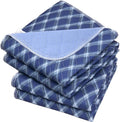 Non-Slip Bed Pads for Incontinence Washable (34" x 36"|2 Pack), Waterproof Bed Pads, Navy Blue Grid, Bed Wetting Pads for Bed, Sofa, Floor, Resuable Underpads for Adults, Seniors, Pet by Brosive