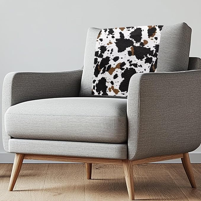 Cow Pattern Chair Headrest Covers Non-Slip Chair Slipcover with Pins Pet Scratch Resistant Removable Washable Furniture Protector for Living Room by Unknown