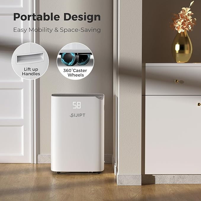 Dehumidifier for Basement, App-Controlled Dehumidifiers for Home with 6.56 Feet Drain Hose, 6000 Sq. Ft. Max 100 Pints Large Dehumidifier with Adjustable Humidity Control, Auto Shutoff, Auto Defrost - Image 5